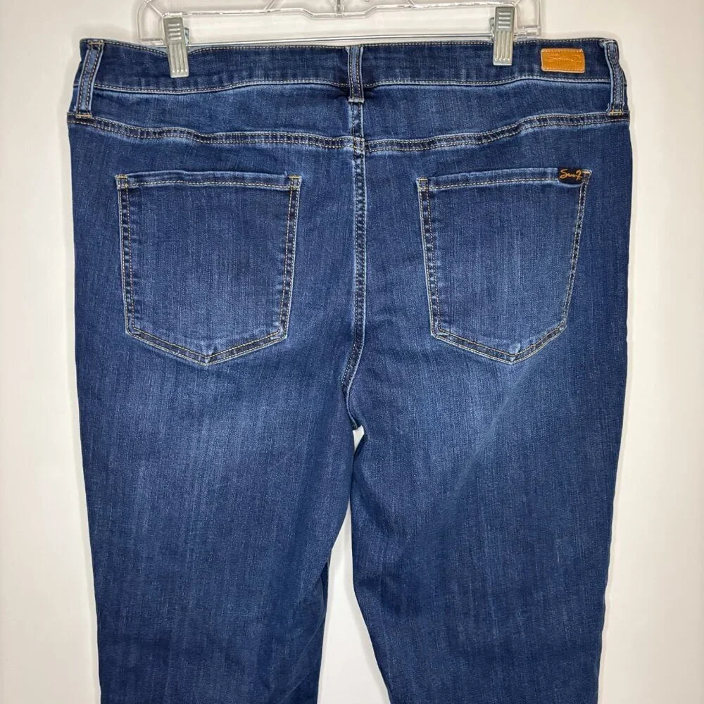 SEVEN7 Jeans Womens 16 High Rise Slim Straight Stretch 5 Pocket Denim Raw Edge